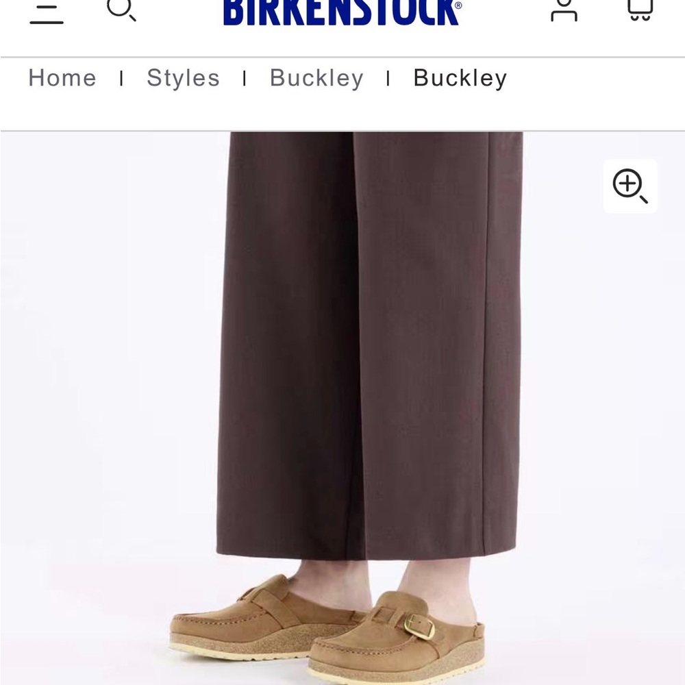 Brown Suede Slip-On Clogs with Buckle - Picture 2 of 9